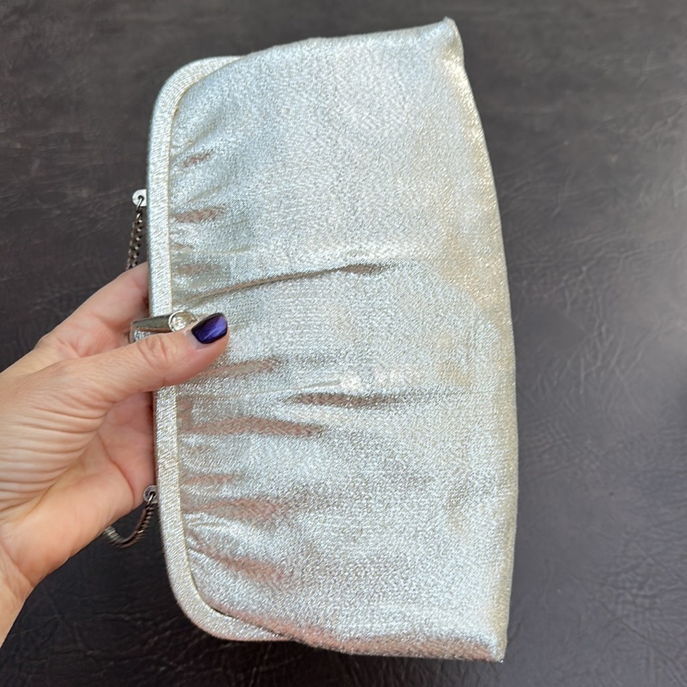 🩶🩶🩶Vintage after five silver shimmer clutch purse bag handbag